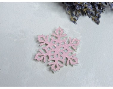 Патч сборный "Снежинка №2", цв. розовый - 1 шт.