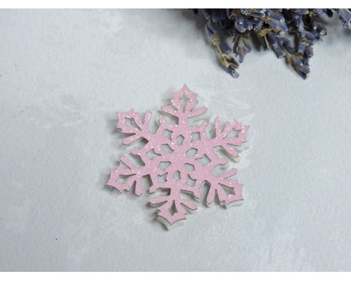 Патч сборный "Снежинка №2", цв. розовый - 1 шт.