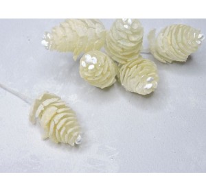 Веточка декоративная "Шишка", цв. желтый - 1 шт.