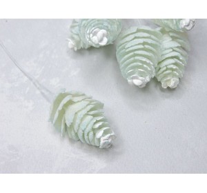 Веточка декоративная "Шишка", цв. светло-голубой - 1 шт.