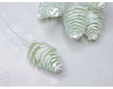 Веточка декоративная "Шишка", цв. светло-голубой - 1 шт.