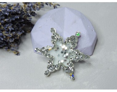 Шейкер "Снежинка остроконечная ", цв серебро - 1 шт.