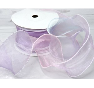 Лента органза 6 см с декоративным швом "Переход цвета" №4 - 1 м.