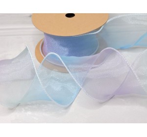Лента органза 6 см с декоративным швом "Переход цвета" №2 - 1 м.