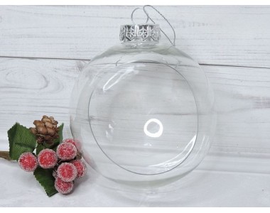 Пластиковая основа для декора 10 см "Новогодний шар с отверстием" - 1 шт.