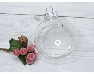 Пластиковая основа для декора 8 см "Новогодний шар с отверстием" - 1 шт.