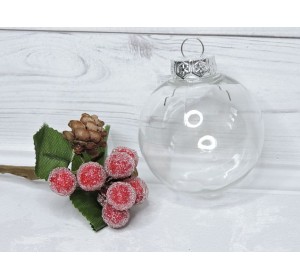 Пластиковая основа для декора 6 см "Новогодний шар" - 1 шт.