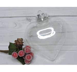 Пластиковая основа для декора 10 см "Новогодний шар, сердце" - 1 шт.