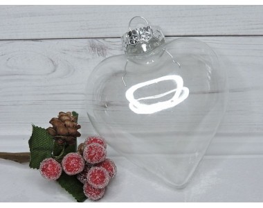 Пластиковая основа для декора 10 см "Новогодний шар, сердце" - 1 шт.