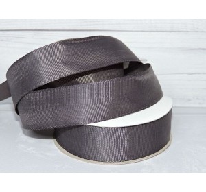 Репсовая лента 25 мм, цв. темно-серый №242 - 1 м.