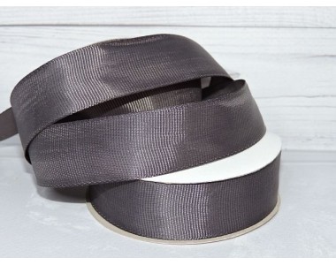 Репсовая лента 25 мм, цв. темно-серый №242 - 1 м.