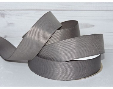 Репсовая лента 25 мм, цв. темно-серый №180 - 1 м.