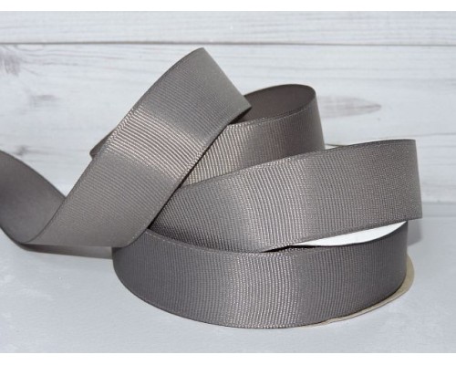 Репсовая лента 25 мм, цв. темно-серый №180 - 1 м.
