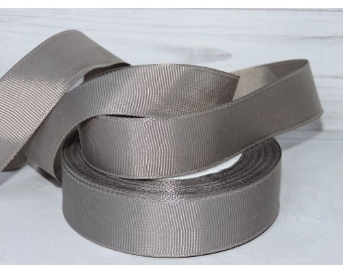 Репсовая лента 25 мм, цв. темно-серый №181 - 1 м.