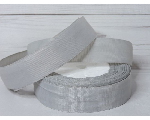 Репсовая лента 25 мм,  цв. серый №201 -1 м.