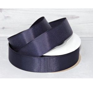 Репсовая лента 25 мм, цв. темно-темно-синий №120 - 1 м.