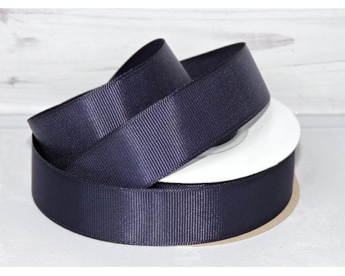 Репсовая лента 25 мм, цв. темно-темно-синий №120 - 1 м.