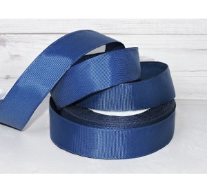 Репсовая лента 25 мм, цв. темно-синий №38 - 1 м.