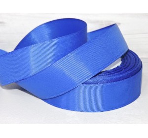 Репсовая лента 25 мм, цв.синий №240 - 1 м.