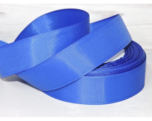 Репсовая лента 25 мм, цв.синий №240 - 1 м.