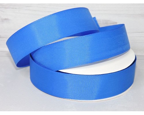 Репсовая лента 25 мм, цв. синий №40 - 1 м.