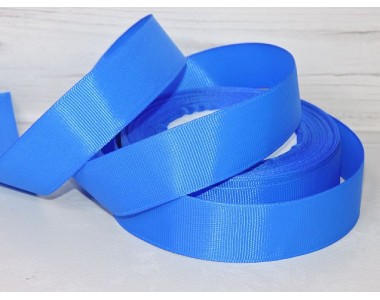 Репсовая лента 25 мм, цв. синий №39 - 1 м.