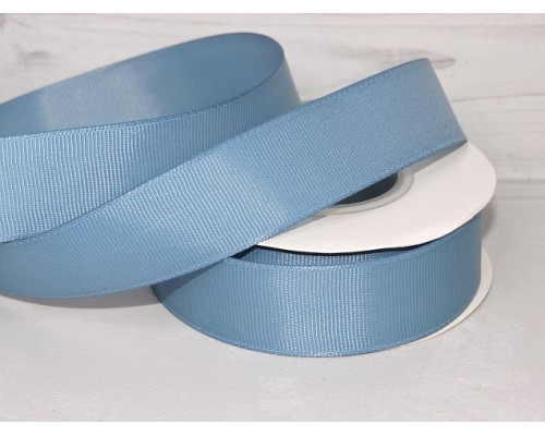 Репсовая лента 25 мм, цв. дымчато-синий №237 - 1 м.