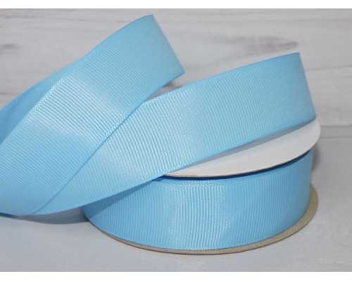 Репсовая лента 25 мм, цв.голубой №97 - 1 м.