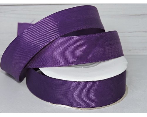 Репсовая лента 25 мм, цв. темно-сиреневый №34  - 1 м.