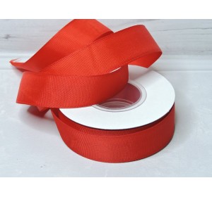 Репсовая лента 25 мм, цв. красный №26 - 1 м.