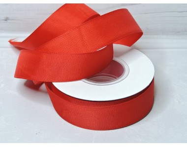 Репсовая лента 25 мм, цв. красный №26 - 1 м.