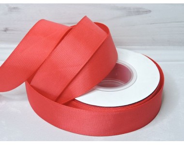 Репсовая лента 25 мм, цв. коралловый №189 - 1 м.