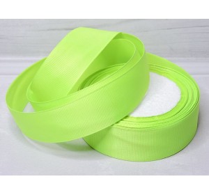 Репсовая лента 25 мм, цв. лаймовый - 1 м.