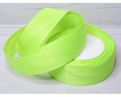 Репсовая лента 25 мм, цв. лаймовый - 1 м.