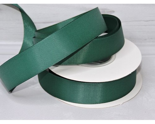 Репсовая лента 25 мм, цв. темно-зеленый №249 - 1 м.