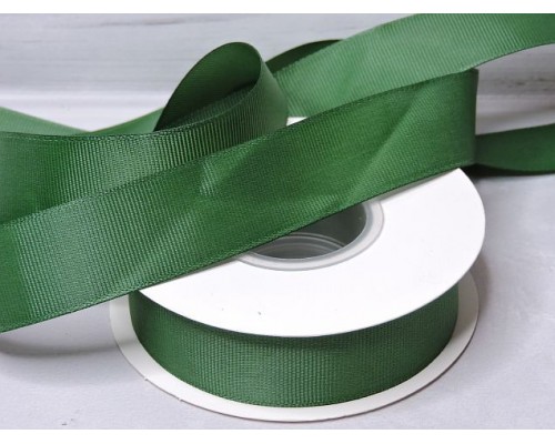 Репсовая лента 25 мм, цв. зеленый №224 - 1 м.