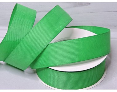 Репсовая лента 25 мм, цв. зеленый №19 - 1 м.
