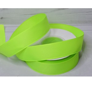 Репсовая лента 25 мм, цв. лаймовый №057 - 1 м.