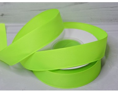 Репсовая лента 25 мм, цв. лаймовый №057 - 1 м.