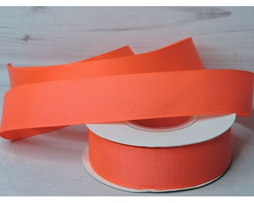 Репсовая лента 25 мм, цв. коралловый №186 - 1 м.