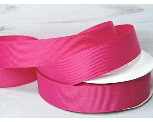 Репсовая лента 25 мм, цв. фукси №27 - 1 м.