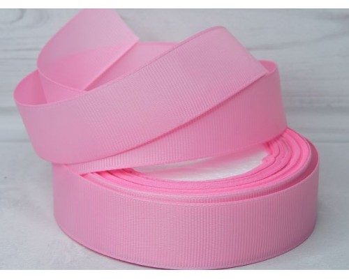Репсовая лента 25 мм, цв. розовый №256 - 1 м.