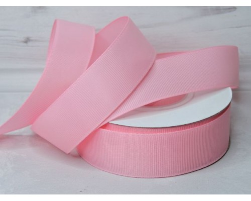 Репсовая лента 25 мм, цв. розовый №253 - 1 м.