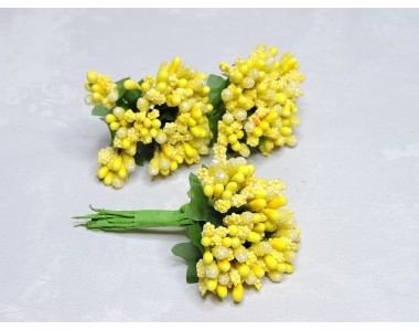 Букетики тычинок 12 шт, цв. желтый  - 1 букетик.