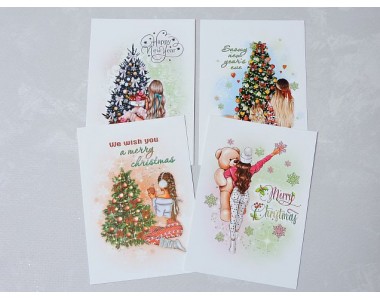 Набор открыток из 4 шт. "Новый год" - 1 набор.