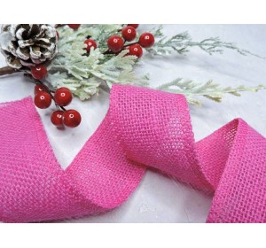 Лента джутовая, цв.фуксии - 1 м.