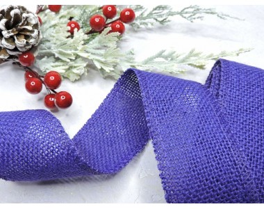 Лента джутовая, цв. фиолетовый - 1 м.