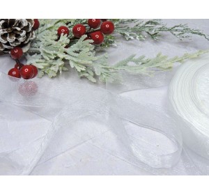 Органза 25мм, цв. белый -1 м