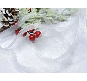 Лента органза 15 мм, цв. белый - 1 м.