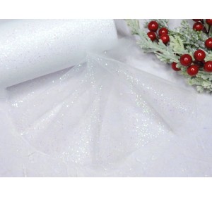Фатин 15 см с блестками, цв. белый - 1 м.